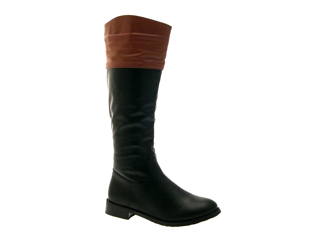 ladies black and tan boots